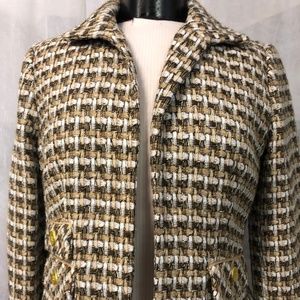 Chico's Women's Tan and Brown Tweed Blazer Size 0